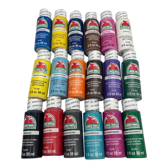 Apple Barrel Matte Acrylic Paint Plaid 18 Pc Set 2 fl oz Assorted Colors - Picture 10 of 13